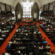 Parishioners gather in the historic Emanuel African Methodist Church in Charleston, S.C., on June 21, 2015, four days after a mass shooting killing its pastor and eight others.
David Goldman-Pool/Getty Images